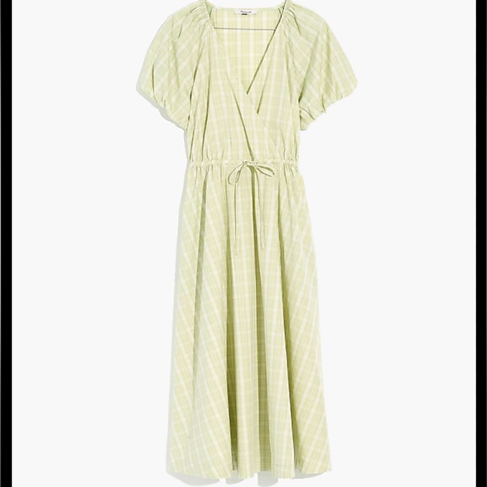Madewell Plaid Tie-Waist Midi Dress